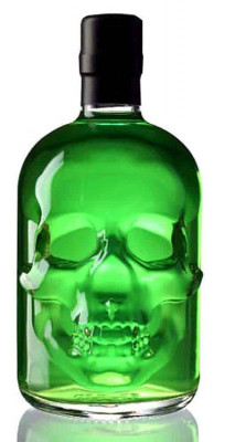 Absinth Mephisto Totenkopfflasche grün 0,5L 80%