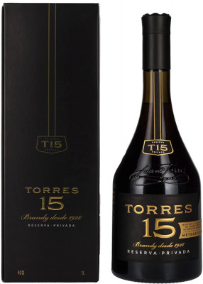 Torres 15 RESERVA PRIVADA Brandy 1,0L 40% in Geschenkbox