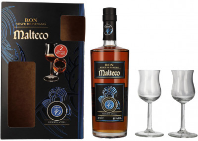 Malteco Ron 10 Jahre 0,7L 40% in Geschenkbox mit 2 Gläsern