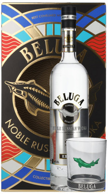 Beluga Noble Russian Vodka EXPORT 0,70L 40% in Geschenkbox mit Tumbler Glas