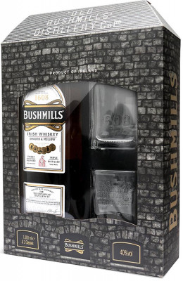 Bushmills Triple Distilled Original Irish Whiskey 1,00L 40% in Geschenkbox mit 2 Gläsern