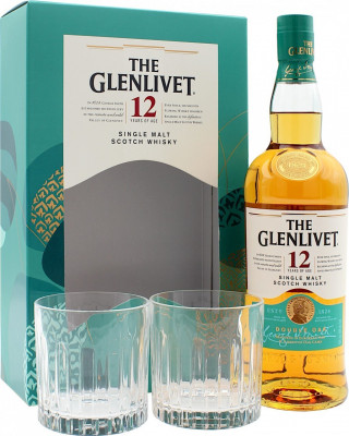 The Glenlivet 12yo Double Oak Single Malt Scotch Whisky 0,70L 40% Geschenkbox mit 2 Gläsern