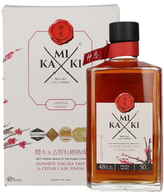 Kamiki Blended Malt Japanese Whisky Sakura Tree & Cedar Cask Finish 0,50L 48% im Geschenkkarton